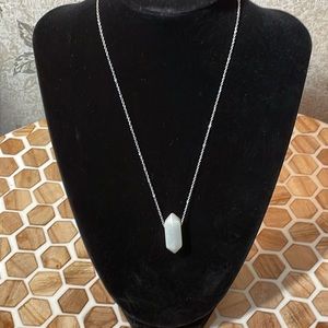 Amazonite Double Pointed Pendant Necklace Natural Crystal Healing Stone